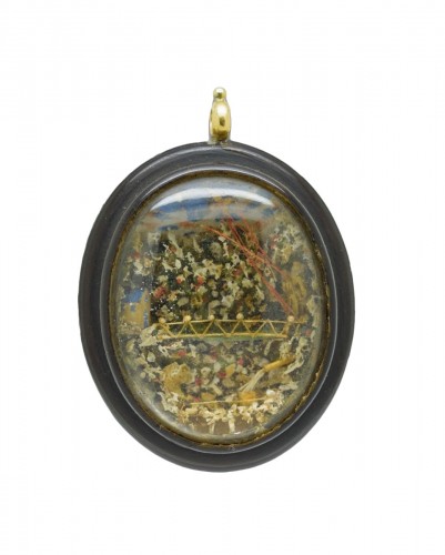 Pendentif en cristal de roche avec des scènes miniatures, Allemagne ou Autriche XVIIe siècle