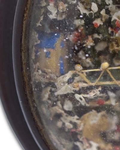 Bijouterie, Joaillerie  - Pendentif en cristal de roche avec des scènes miniatures, Allemagne ou Autriche XVIIe siècle
