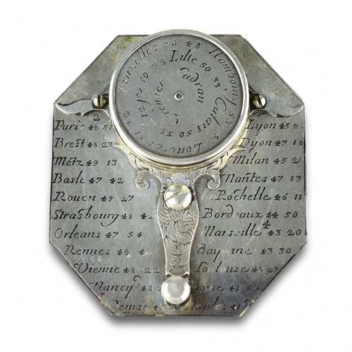 Silver Pocket Sundial &amp; Compass, Signed ‘butterfield, Paris&#039;, 18th Century - 
