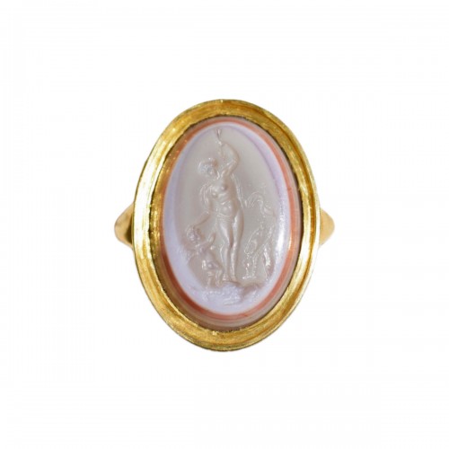 Agate Intaglio With Venus And Cupid. Italian, 17th Century.