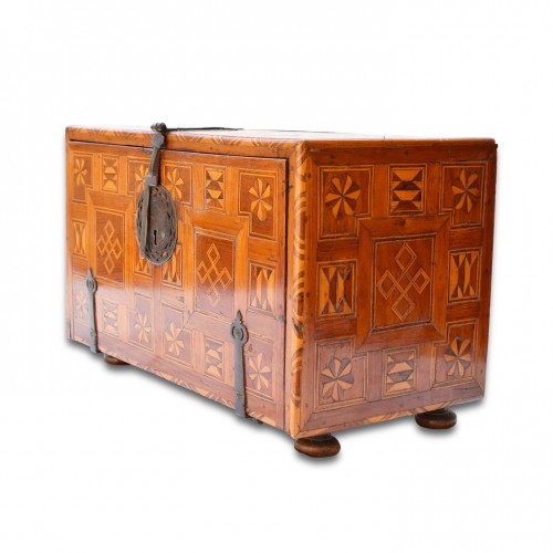 Furniture  - Marquetry Fall Front Table Cabinet. Spanish Colonial, Early 18th Century.