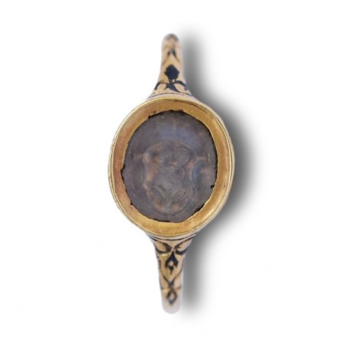 XVIe siècle et avant - Bague de marchands en or et d'émail de la Renaissance, Europe du Nord XVIe siècle