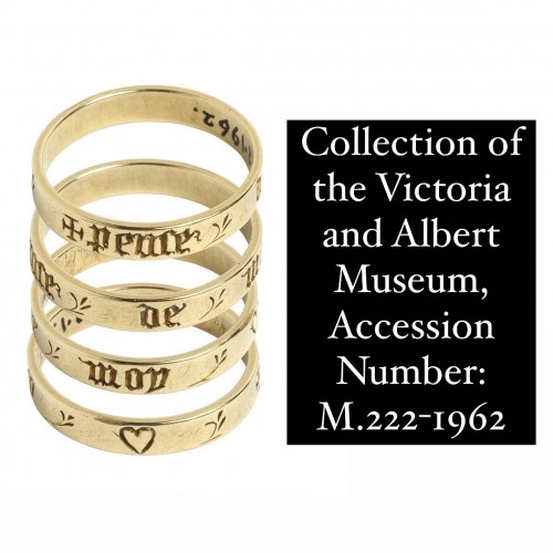 11th to 15th century - Rare gold black-letter posy ring, ‘Par bon foy’ - England 15th century
