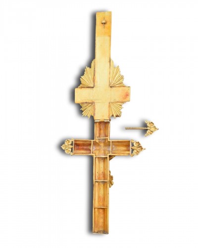 Pendentif croix reliquaire en or massif, Espagne fin du XVe siècle - Bijouterie, Joaillerie Style 