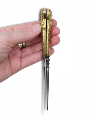 Couteau et fourchette de chasse en bronze doré - Allemagne début du XVIIIe siècle. - Matthew Holder