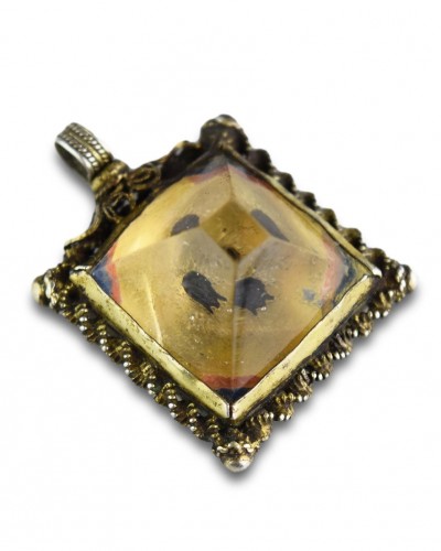 Bijouterie, Joaillerie  - Pendentif en vermeil et cristal de roche avec le Voile de Véronique, Espagne  XVIIe siècle