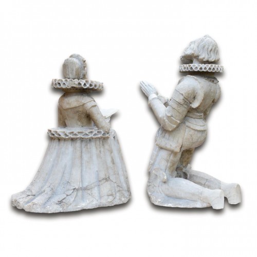 Sculptures tombales en albâtre jacobéen d'un mari et d'une femme, Angleterre XVIIe sièc - Sculpture Style 