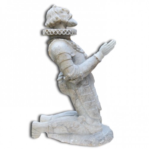 XVIIe siècle - Sculptures tombales en albâtre jacobéen d'un mari et d'une femme, Angleterre XVIIe sièc
