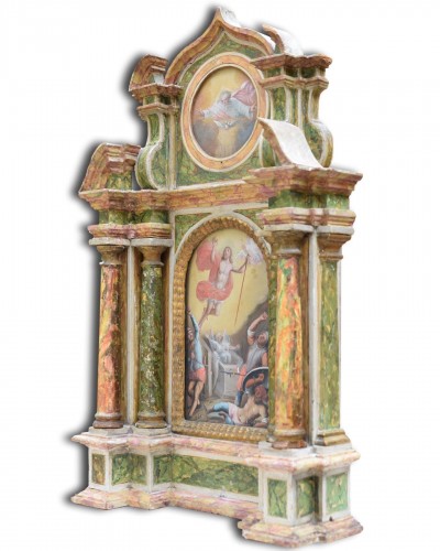 Miniature altarpiece of the Resurrection, Germany 17th century - Religious Antiques Style 