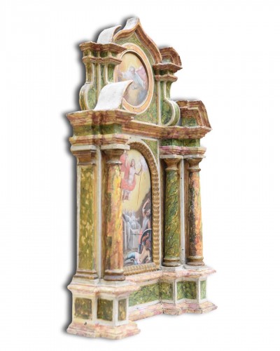 Art sacré, objets religieux  - Retable miniature de la Résurrection du Christ, Allemagne XVIIe siècle