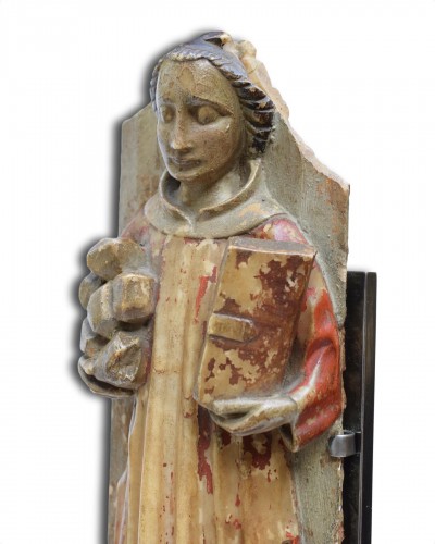 Antiquités - Relief en albâtre de Saint Etienne - Angleterre XVe siècle