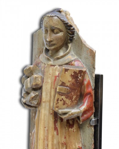 Antiquités - Alabaster relief of Saint Stephen, England 15th century