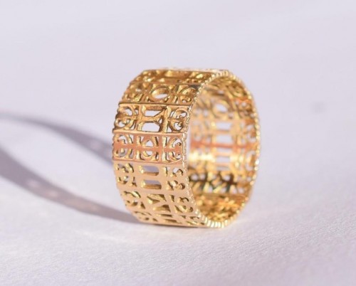 Antique Jewellery  - Pierced gold ring based on a Roman 2nd - 3rd century AD original.