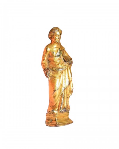 Small gilt bronze sculpture of Saint Catherine. Italian, early 15th century