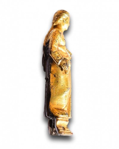 Small gilt bronze sculpture of Saint Catherine. Italian, early 15th century - 