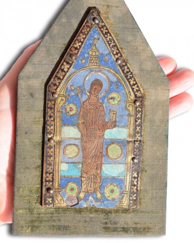  - Plaque en émail champlevé provenant d'une chasse reliquaire, Limoges vers 1200 - 1250