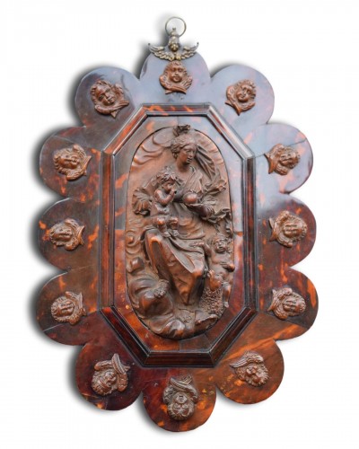 Sculpture  - Relief en buis de la Vierge à l'Enfant, du cercle de Mattheus van Beveren.