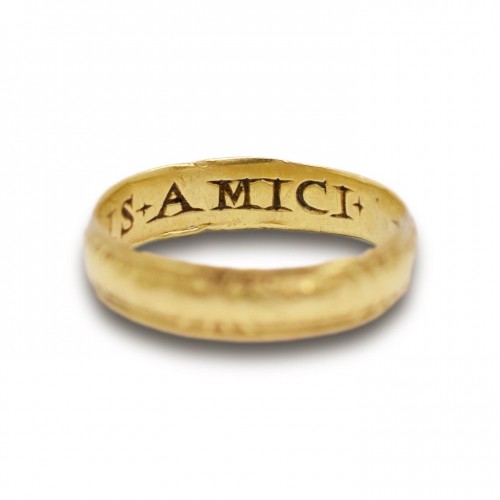 Elizabethan gold posy ring inscribed in Latin - England 16th / 17th century - 