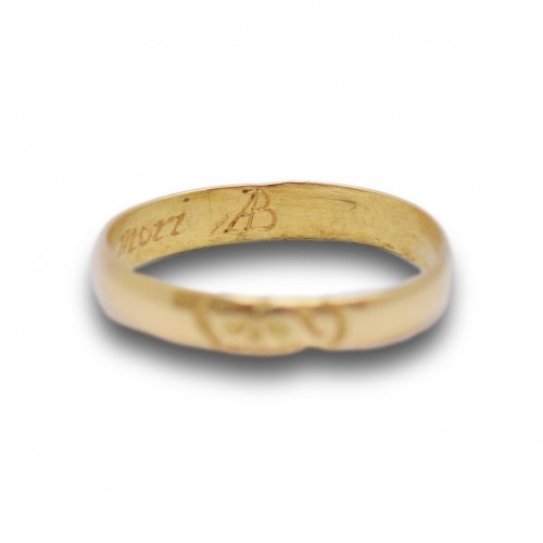 Antiquités - Gold Memento mori ‘pumpkin’ ring - England late 17th century