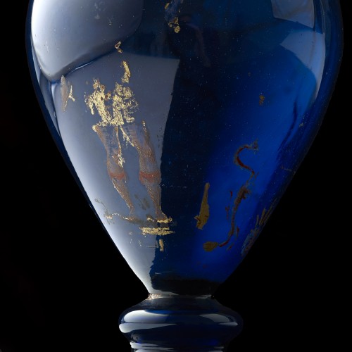 A Rare blue tinted glass Ewer; Venice, for the Austrian Market - 