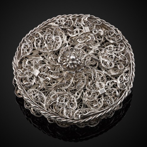 A rare little silver filigree Pomander; German yc.1690 - 