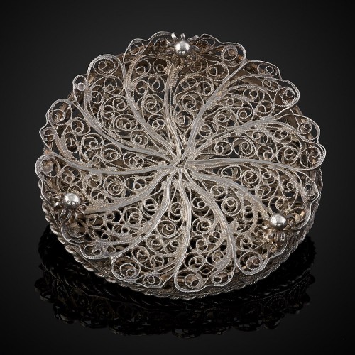 A rare little silver filigree Pomander; German yc.1690 - 