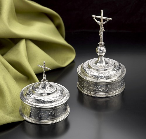 Two Portuguese Silver Pyx - Antique Silver Style 