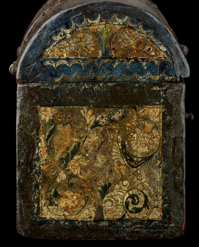 XVIIe siècle - Boîte bombée de petites proportions de type "Barniz de Pasto", Colombie 17e siècle