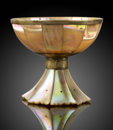 Curiosities  - A Small Gujarat Mother of Pearl Cup, with Gilt Copper and Silver Gilt Mount