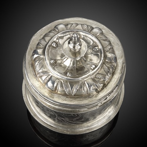 Pyx en argent et en vermeil de style colonial espagnol de la Renaissance - 