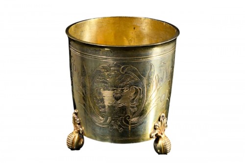 A silver gilt Russian beaker, unmarked c.1680
