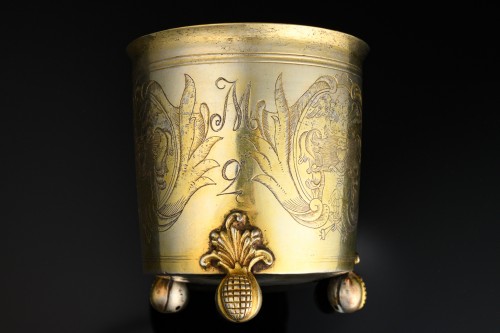 silverware & tableware  - A silver gilt Russian beaker, unmarked c.1680
