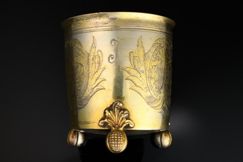 A silver gilt Russian beaker, unmarked c.1680 - 