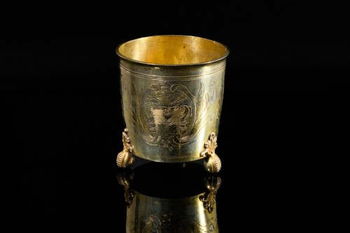  - A silver gilt Russian beaker, unmarked c.1680