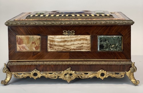 Objects of Vertu  - veneered casket in rosewood and marble