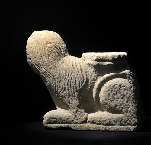 Lion - Marches ou Abruzzes, 1300 c. - Sculpture Style Middle age