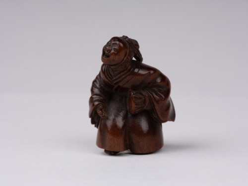 Netsuke  by Gyokuko - A dancer and musician of a No, Japan Edo - Asian Works of Art Style 