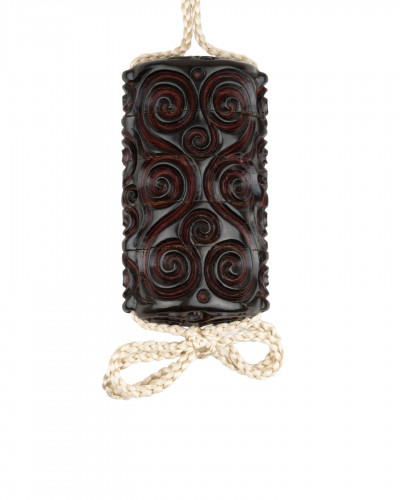 Inro Of Carved Red And Black Lacquer. Japan Edo, 19th century