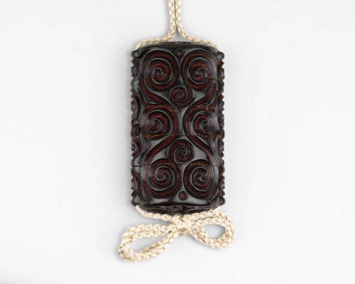 Asian Works of Art  - Inro Of Carved Red And Black Lacquer. Japan Edo, 19th century