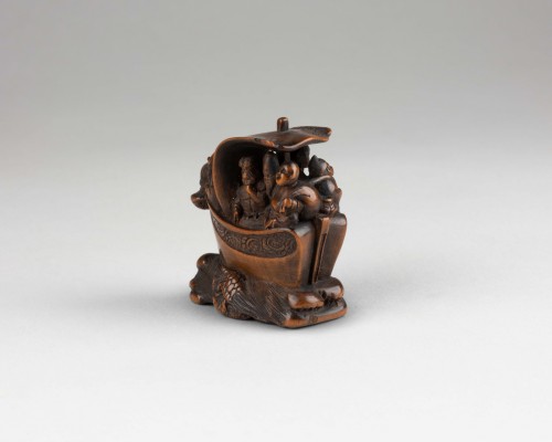  - Netsuke Shichifukujin Takarabune, bateau des dieux du bonheur. Japon Edo