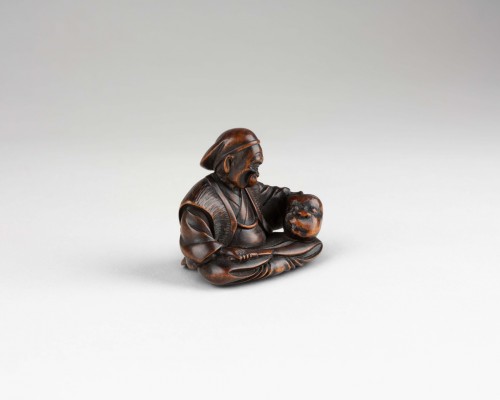 Netsuke – sculpteur de masque par Masayuki, Japon Edo - Arts d