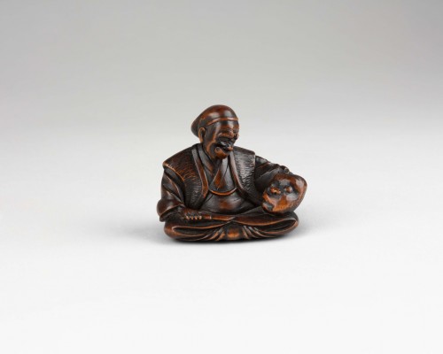 Asian Works of Art  - Netsuke - A mask carver by Masayuki, Japan Edo