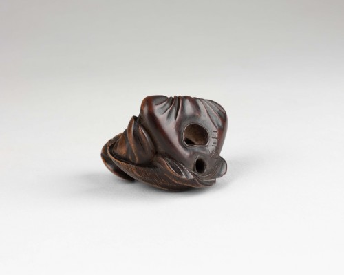 Netsuke – sculpteur de masque par Masayuki, Japon Edo - 