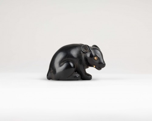 19th century - Netsuke –  ebony model of a bear, Japan Edo