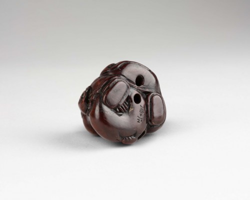 Netsuke by Masakiyo – A wood netsuke of a Karako. Japan Meiji - 