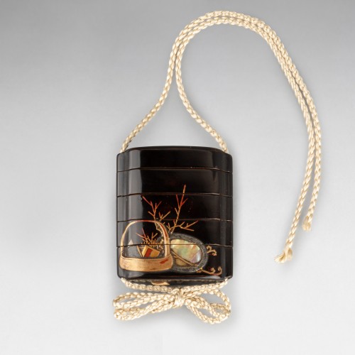 Inro laque d'or et incrustations de nacre Japon Edo 17e siècle - Arts d