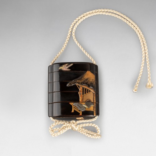 Inro laque d'or et incrustations de nacre Japon Edo 17e siècle - Reflets des Arts