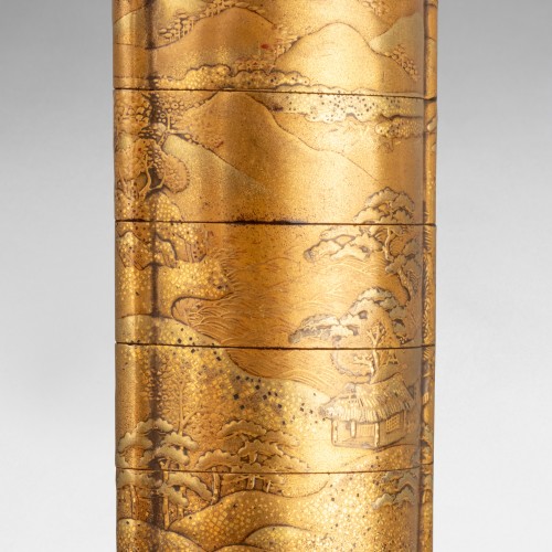 A small model japanese urushi gold lacquer Inro Japan Edo 18th century - 