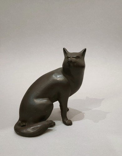 Bronze – A good model of a Tanuki, seated, Japan Meiji - 