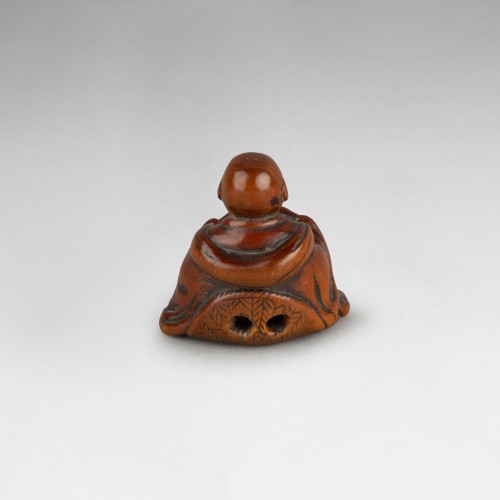 XVIIIe siècle - Netsuke - Saigyo Hoshi regardant le Fuji, Japan Edo